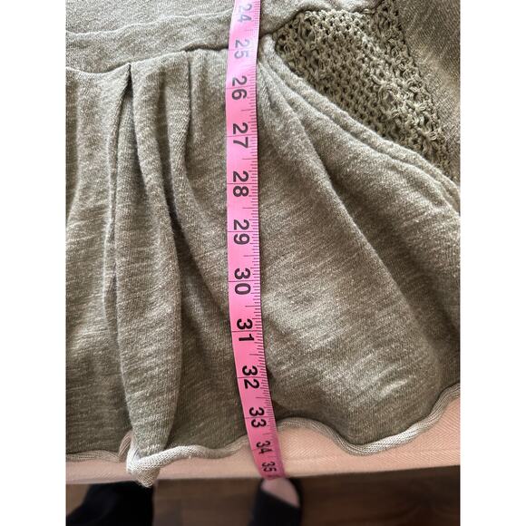 Free People- FP Sweet Nothings Drop Waist Cotton Knit Dress Green - Large - Picture 4 of 6